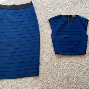 Ted Baker 2 Piece Bandage Style Set - Royal Blue with Black Stripes